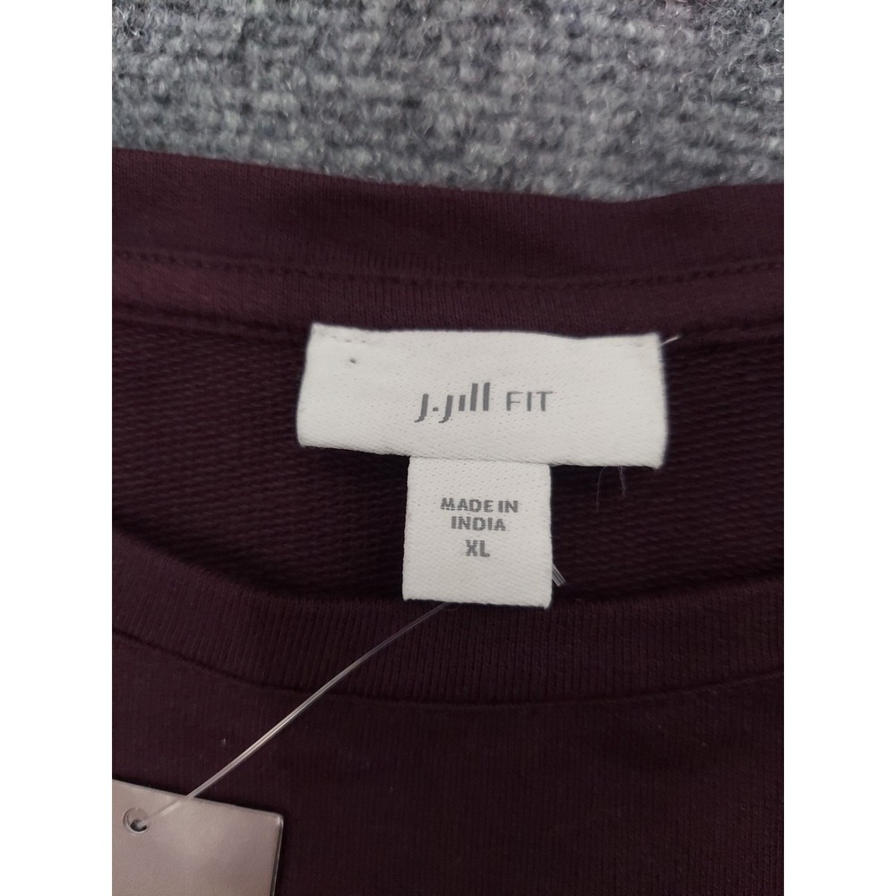 J Jill Fit Sweatshirt Top Women XL Pink Burgundy Tie Dye Pullover Tunic Sweater - Picture 3 of 11